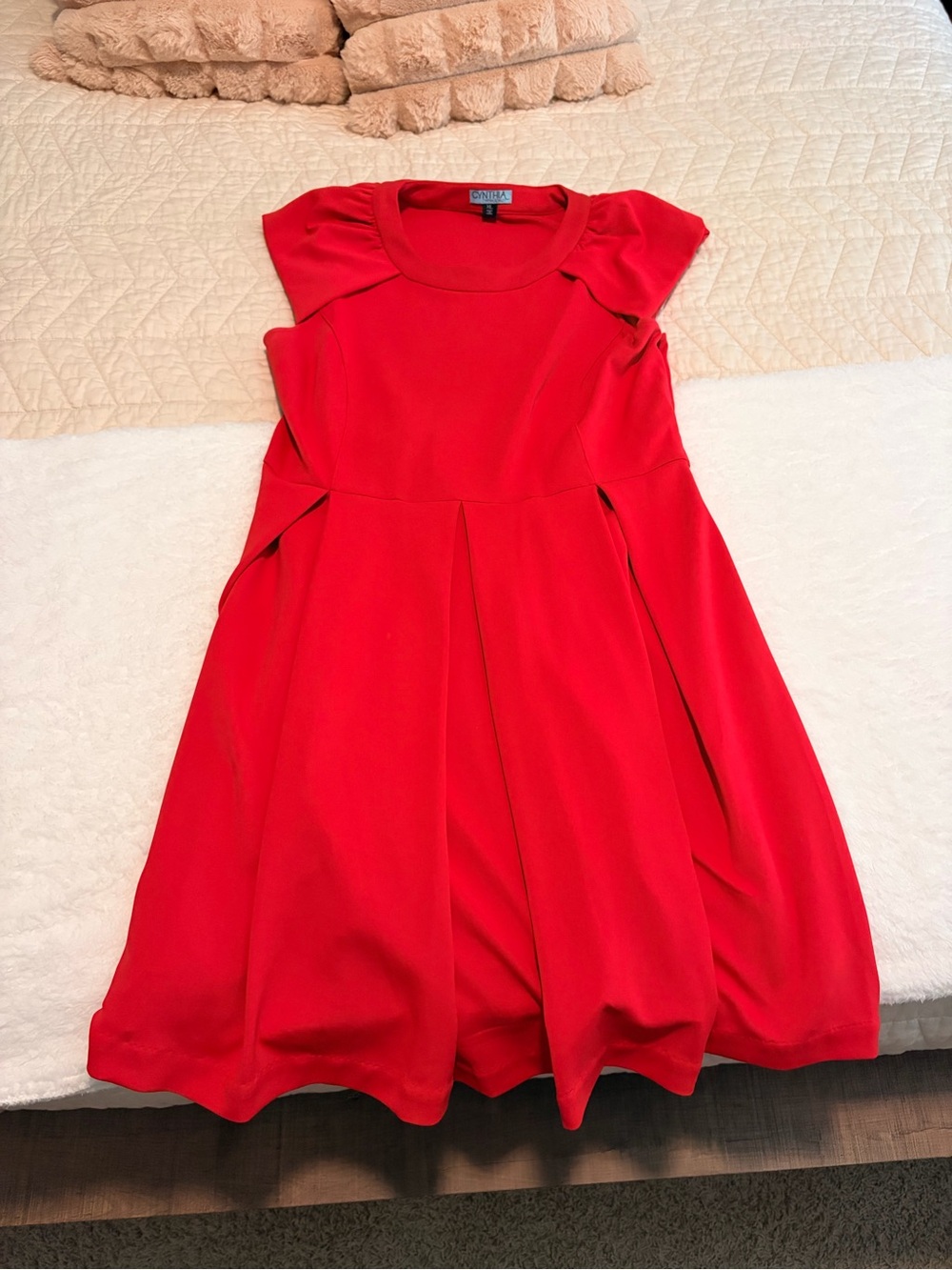 Cynthia Rowley Bright Red Fit-and-Flare Maxi Dress